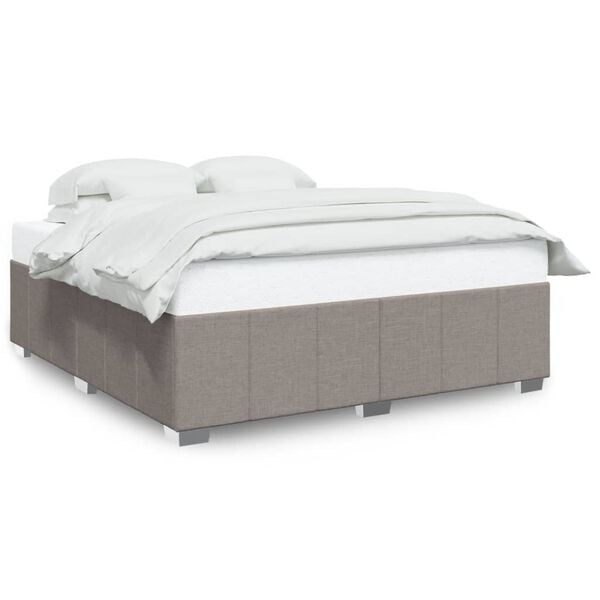 vidaXL Cadre de lit sans matelas taupe 200x200 cm tissu
