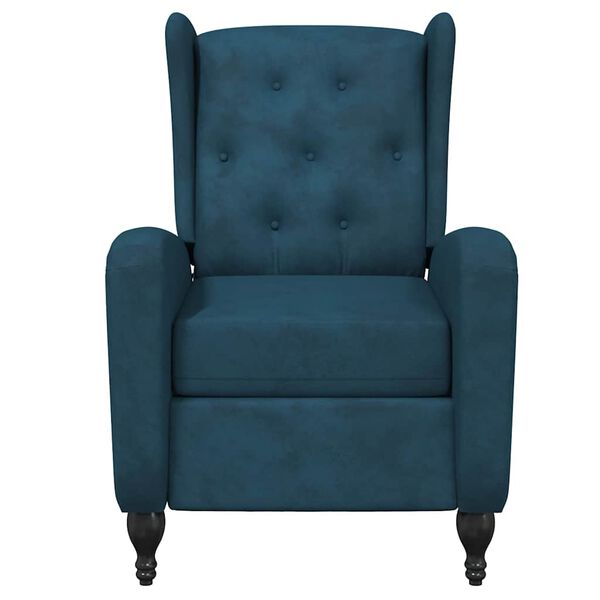 vidaXL Fauteuil de massage inclinable bleu velours