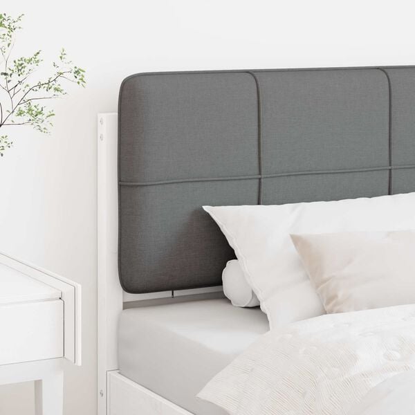 vidaXL Tête de lit capitonnée Blanc et gris clair 80 cm Pin massif