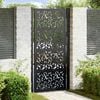 vidaXL Portail de jardin noir 100x200 cm en acier avec motif feuille