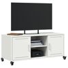 vidaXL Meuble TV blanc 100,5x39x43,5 cm acier