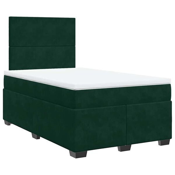 vidaXL Sommier &agrave; lattes de lit et matelas Vert fonc&eacute; 120x200cm Velours