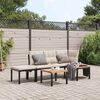 vidaXL Ensemble de banc de jardin avec coussins 4 pcs noir