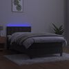 vidaXL Sommier &agrave; lattes de lit avec matelas et LED Gris fonc&eacute; 90x190cm