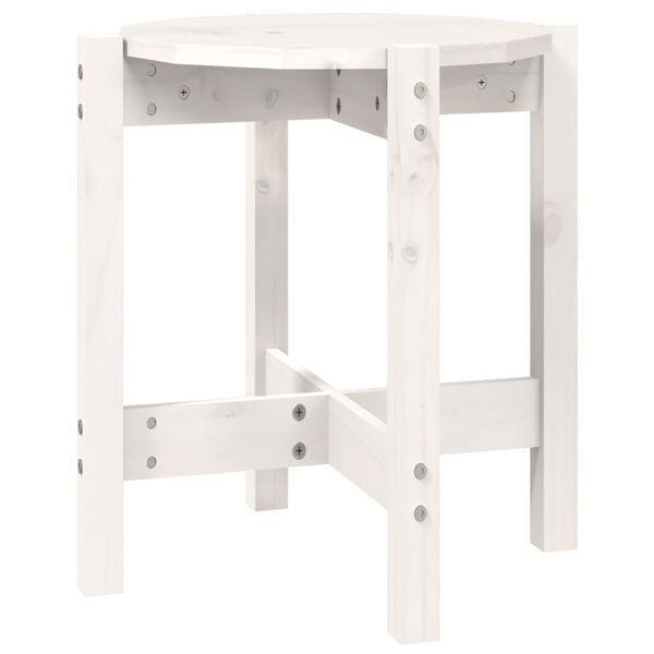 vidaXL Table basse Blanc Ø 42,5x45 cm Bois massif de pin
