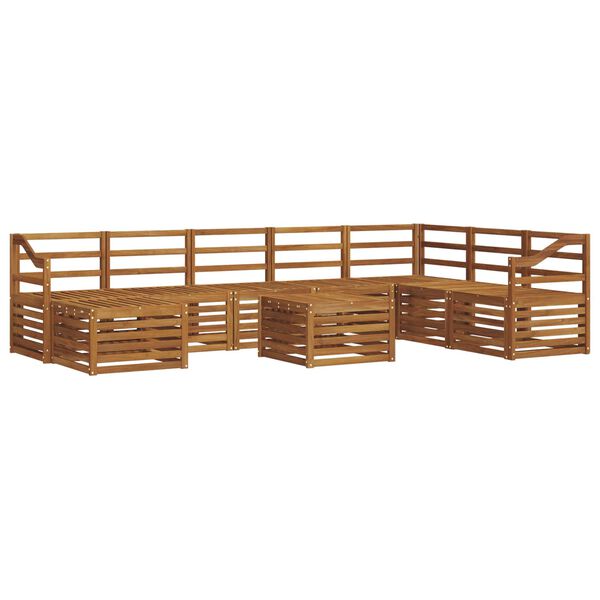 vidaXL Ensemble de canap&eacute; d'angle 9 pcs Naturel Bois d'Acacia Massif