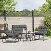 vidaXL Mobilier de jardin 3 pcs Noir Acier enduit de poudre