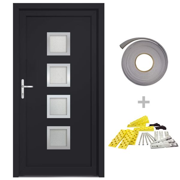 vidaXL Porte d'entr&eacute;e anthracite 98x208 cm PVC