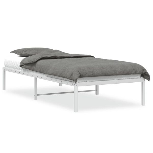 vidaXL Cadre de lit métal sans matelas blanc 90x190 cm
