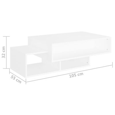 vidaXL Table basse Blanc 105x55x32 cm Aggloméré