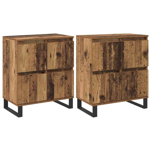 vidaXL Buffet 2 pcs Bois ancien 60 x 35 x 70 cm