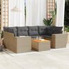 vidaXL Salon de jardin avec coussins 7 pcs beige r&eacute;sine tress&eacute;e