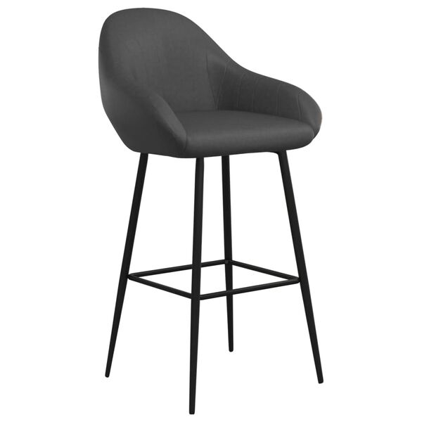 vidaXL Tabourets de bar lot de 2 gris similicuir