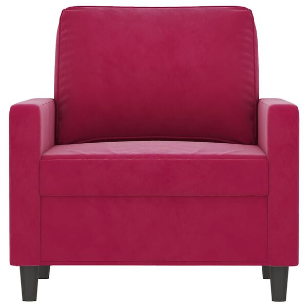 vidaXL Fauteuil Rouge bordeaux 60 cm Velours