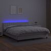 vidaXL Sommier &agrave; lattes de lit avec matelas et LED Blanc 180x200 cm