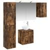 vidaXL Ensemble d'armoire de salle de bain 5 pcs Ch&ecirc;ne fum&eacute;