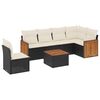 vidaXL Salon de jardin 7 pcs avec coussins noir r&eacute;sine tress&eacute;e