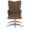 vidaXL Chaise de relaxation avec tabouret Marron Tissu