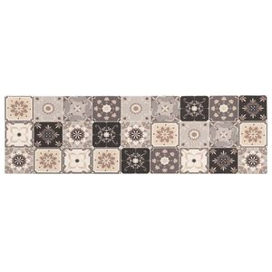 vidaXL Tapis de Cuisine Mosa&iuml;que gris et beige 150 x 45 cm