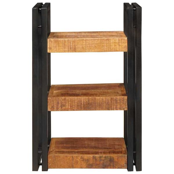 vidaXL Table de chevet Marron et noir Bois de mangue massif