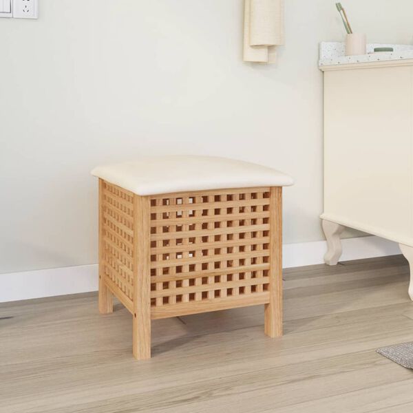 vidaXL Tabouret de salle de bain 48x47,5x52 cm Bois massif de noyer