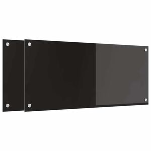 vidaXL Protection de cuisine 2 pcs Noir 90 x 40 cm verre tremp&eacute;