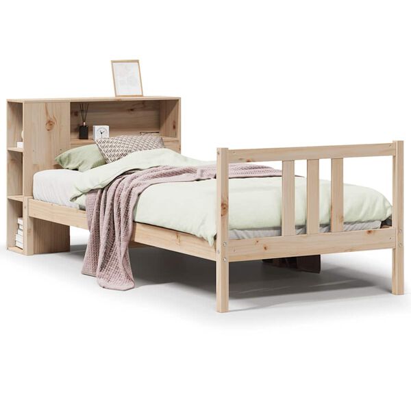 vidaXL Lit bibliothèque sans matelas 75x190 cm bois de pin massif