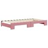 vidaXL Lit de jour avec lit gigogne rose 100x200 cm velours