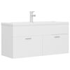 vidaXL Armoire d'&eacute;vier avec lavabo int&eacute;gr&eacute; Blanc Agglom&eacute;r&eacute;