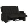 vidaXL Fauteuil de massage inclinable et porte-gobelets 2 places noir