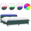 vidaXL Sommier &agrave; lattes de lit et matelas et LED vert fonc&eacute; 200x210cm velours