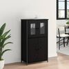 vidaXL Haut Armoire Ch&ecirc;ne noir 62 x 32 x 106,5 cm Bois d'ing&eacute;nierie