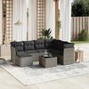 vidaXL Salon de jardin 8 pcs avec coussins gris r&eacute;sine tress&eacute;e