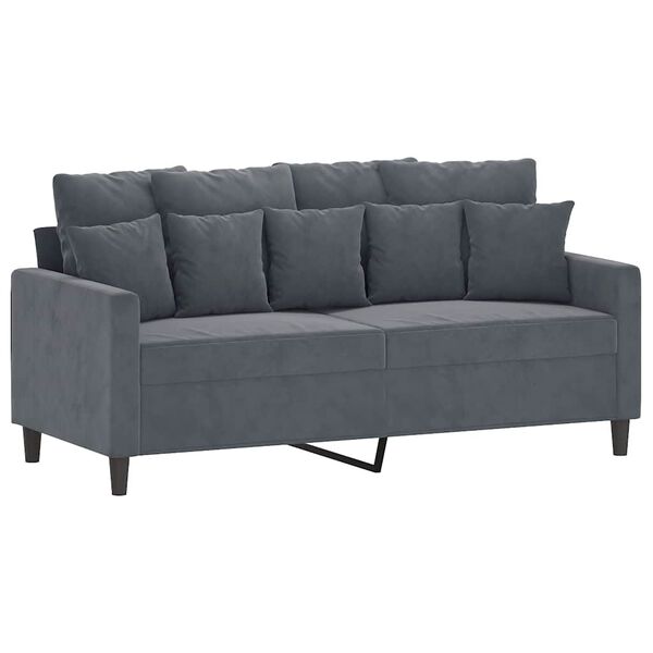 vidaXL Canap&eacute; &agrave; 2 places Gris fonc&eacute; 140 cm Velours