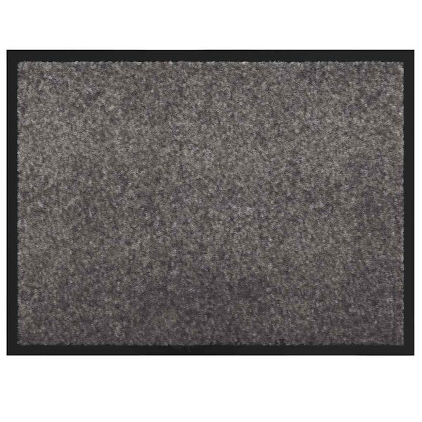 vidaXL Tapis de porte Gris clair 60 x 40 x 1.2 cm Tissu en teddy