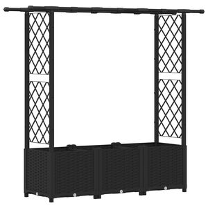 vidaXL Lit &Eacute;lev&eacute; avec Treillis et Toit Noir 162,5 x 40 x 138 cm PP
