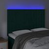 vidaXL T&ecirc;te de lit &agrave; LED Vert fonc&eacute; 144x5x118/128 cm Velours