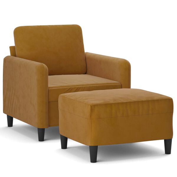vidaXL Fauteuil avec repose-pied Marron 60 cm Velours