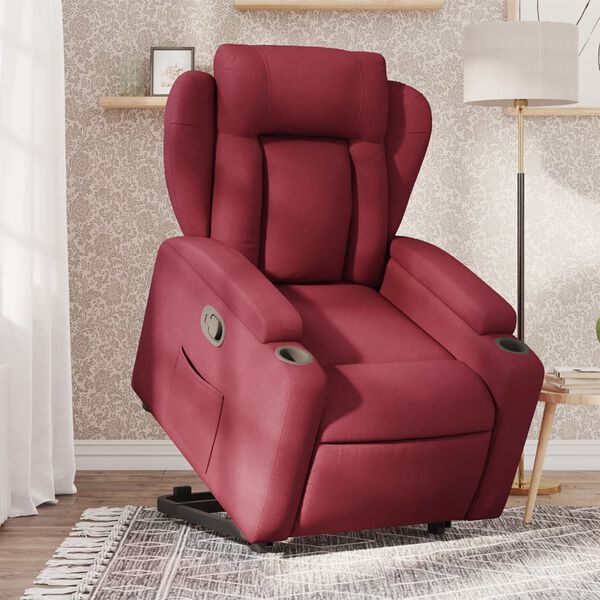 vidaXL Fauteuil inclinable rouge bordeaux tissu