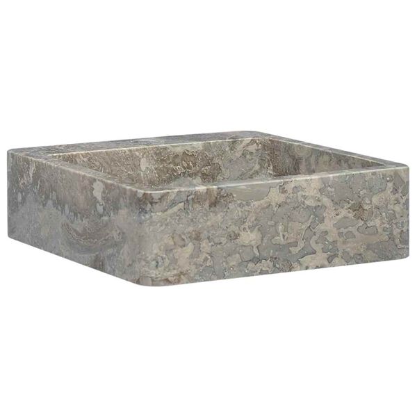 vidaXL Lavabo Gris 40x40x12 cm Marbre