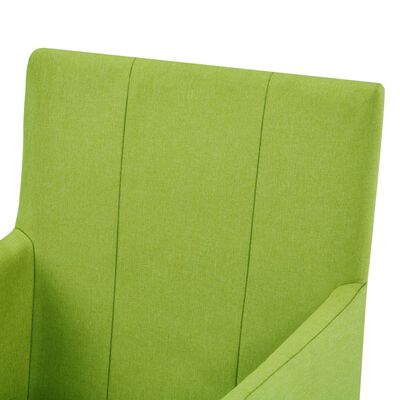 vidaXL Chaises à manger avec accoudoirs lot de 4 vert tissu