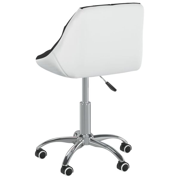 vidaXL Chaise pivotante de salle &agrave; manger Noir et blanc Similicuir