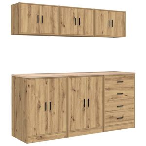 vidaXL Armoires garage 6 pcs ch&ecirc;ne artisanal bois d'ing&eacute;nierie