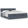 VidaXL Cadre de lit ottoman avec matelas gris foncé 160x200cm velours
