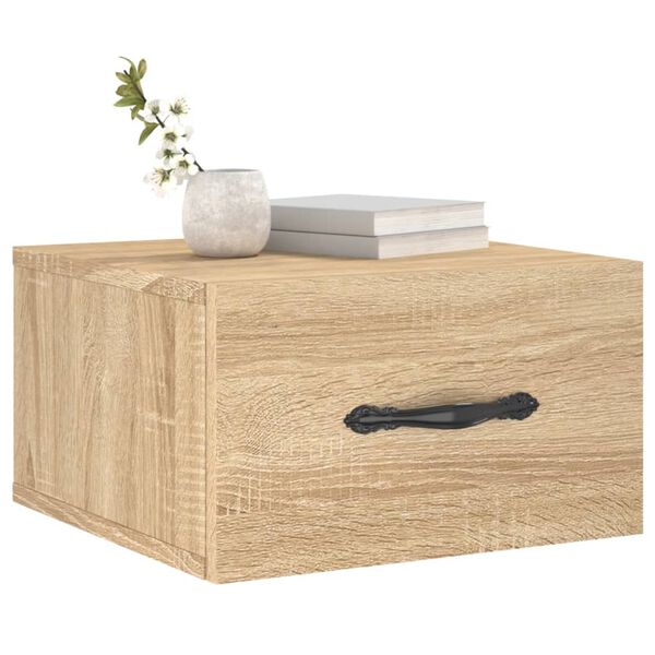vidaXL Tables de chevet murales 2 pcs ch&ecirc;ne sonoma 35x35x20 cm