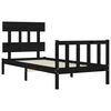 vidaXL Cadre de lit sans matelas noir 100x200 cm bois massif de pin