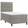 vidaXL Sommier &agrave; lattes de lit et matelas Gris clair 90x190 cm Velours