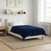 vidaXL Duvet d'&eacute;t&eacute; simple Matelass&eacute; Bleu fonc&eacute; 140 x 220 cm Microfibre