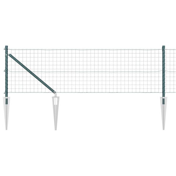 vidaXL Cl&ocirc;ture avec poteau Vert 0,4 x 25 m Acier et PVC