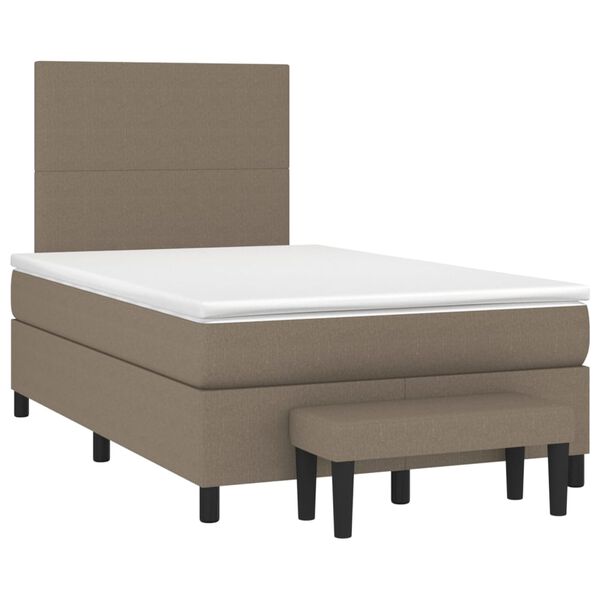 vidaXL Sommier &agrave; lattes de lit avec matelas taupe 120x190 cm tissu